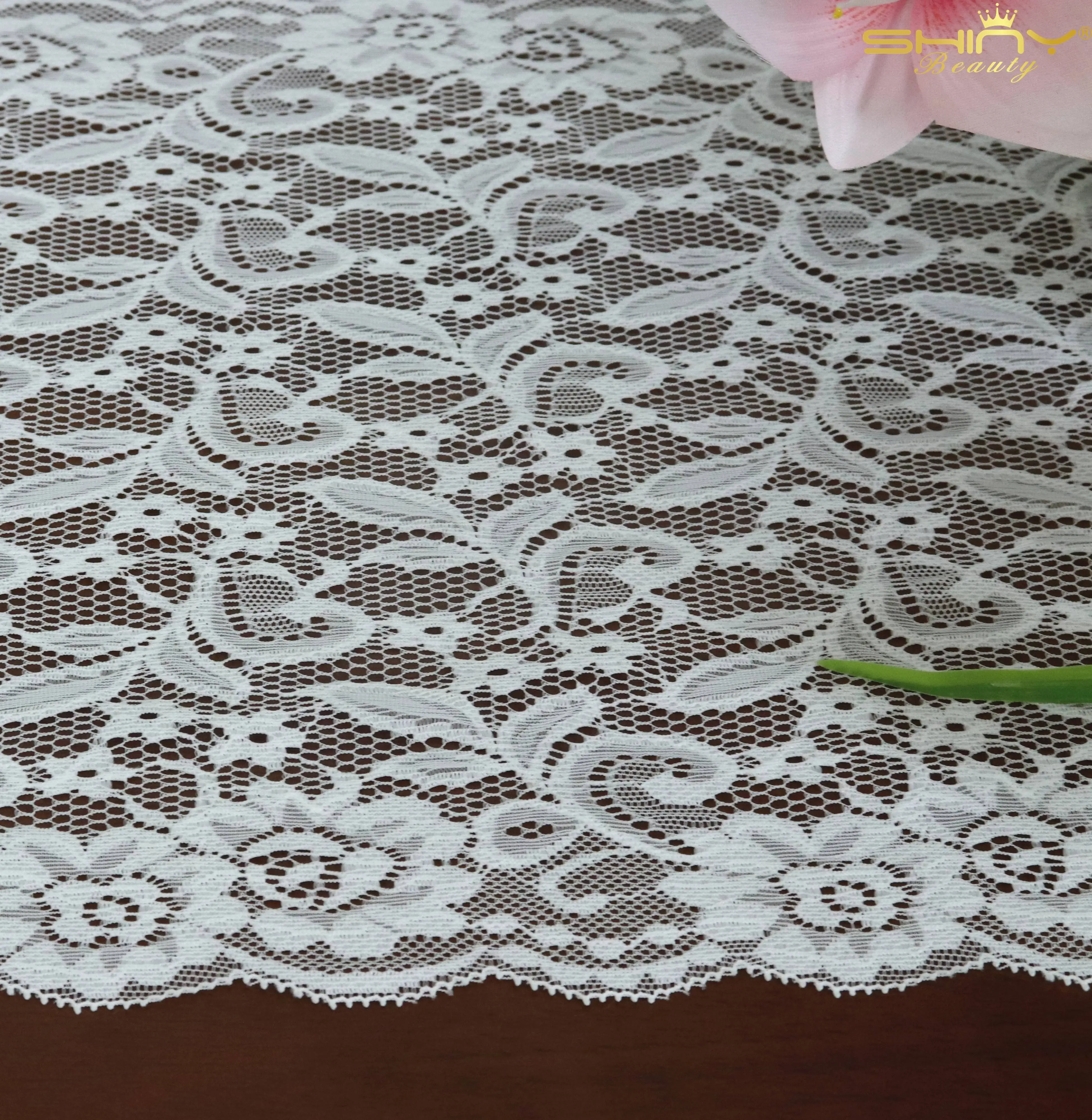 Белое кружево вышивка настольная дорожка макраме эластичный кухонный стол Декор цветочный узор украшение стола для Wedding-M190905