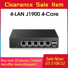 Fanless Mini PC pFsense Celeron J1900 Quad Core 4 Gigabit LAN Firewall Router Windows 10 Thin Client 4*LAN VGA Mini Computer
