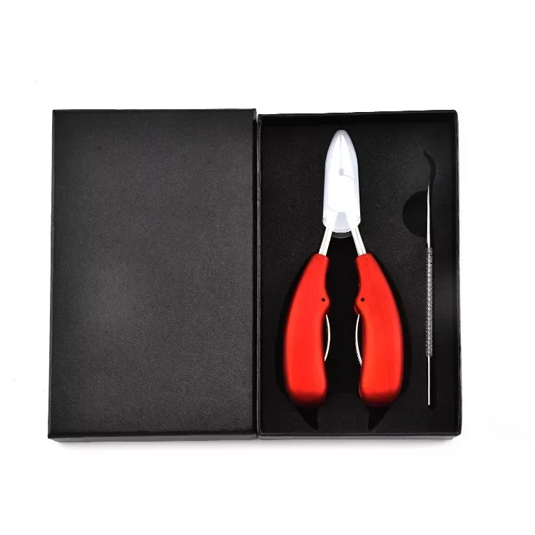 red Professional Stainless Steel Nail Cuticle Nipper Scissors Ingrown Toenail Podiatry Correction Nipper Hand Foot Dead Skin Remover - Цвет: red