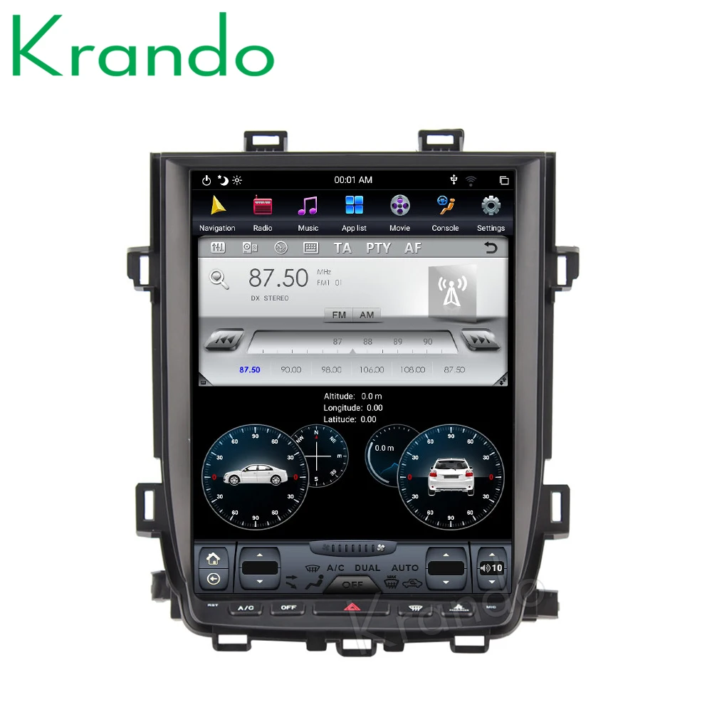 Krando Android 8,1 встроенный carplay 12," вертикальный экран автомобиля радио для Toyota Alphard Vellfire 2007-2013 Мультимедиа Навигация