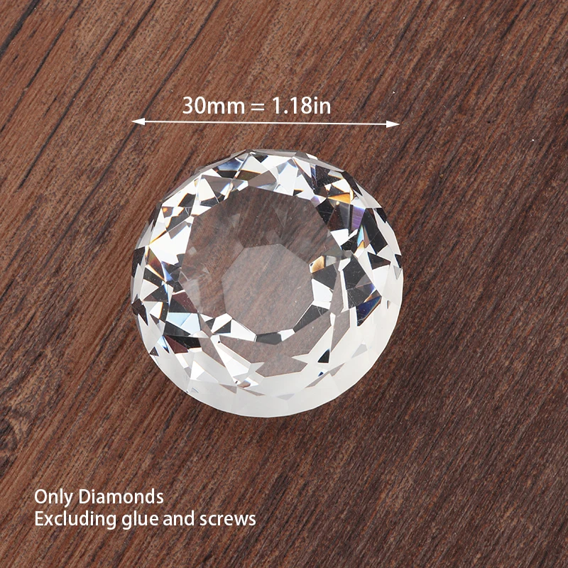 only 30mm Diamond YNIZHURE брендовые Хрустальные стеклянные ручки для шкафа ручки для выдвижных ящиков кухонный шкаф ручки оборудование для обработки мебели - Цвет: only 30mm Diamond