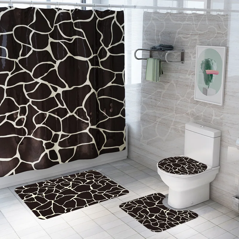 Zeegle коврик для ванной комнаты моющийся ванный экран душевая занавеска в комплекте полосатый набор ковриков для ванной комнаты декор поглощение коврик для ног
