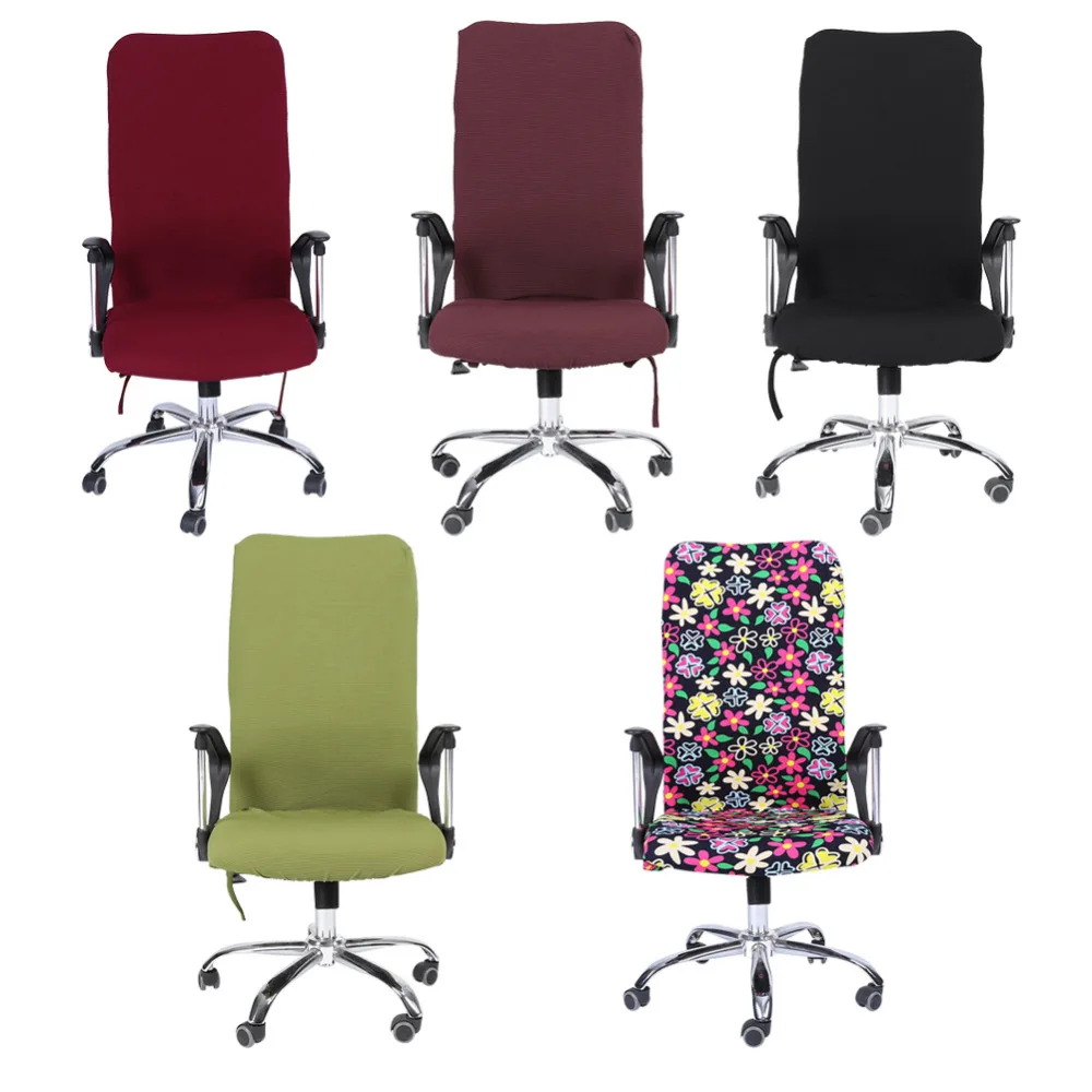 Съемные эластичные поворотные Чехлы для компьютерного стула покрытия для офисных стульев офисное кресло удобные чехлы для сидений