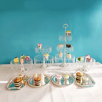 

2 Tier Acrylic Cake Display Stand Round Macaron Tower Cake Stand Transparent Tray