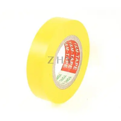 

PVC Electrical Wire Insulating Tape Roll Yellow 49Ft Length 16mm Wide