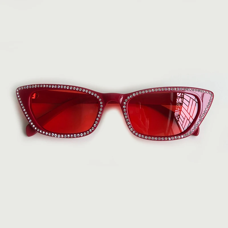 No2 Sunglasses Женские солнцезащитные очки "кошачий глаз", роскошные брендовые дизайнерские солнцезащитные очки с бриллиантами для женщин, винтажные градиентные Оттенки для женщин, UV400 - Цвет линз: No2 Sunglasses