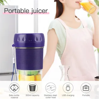 

300ml Mini Cordless Electric Juicer Cup USB Rechargeable Fruit Blender Vegetable Mixer Portable Juice Extractor Camping Picnic