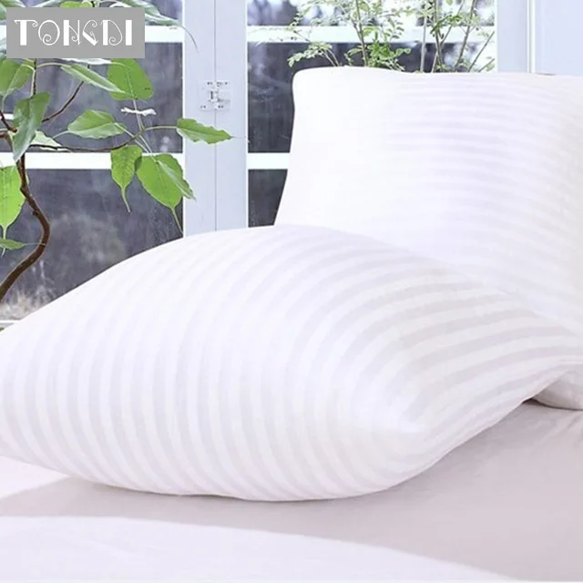 TONGDI Pillow Inner White Soft Elastic Air Permeability Natural Pattern Filled Plush Light Antibacterial Fluffy For Home Hotel