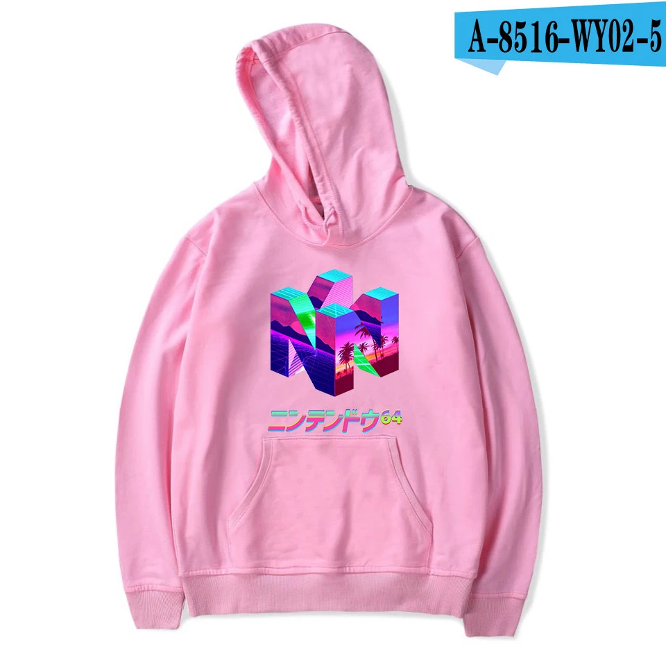 Pink Эстетика Vaporwave толстовки для мужчин и женщин осень Лидер продаж модный принт Harajuku Толстовка японский Vaporwave толстовки повседневные топы - Цвет: Pink