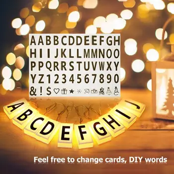 

10 LEDs String Fairy Lights Box DIY Letter Garland Rectangular Design Simple and Fashionable Holiday Party Lamp Christmas