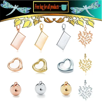 

Women Pendant series S925 Sterling silver Jewelry olive leaf Hollow Heart-shaped Pendant accessories Valentine's gift