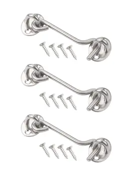 

3pcs 4inch Wind Brace Cabin Hook for Window Stainless Steel Cabinet Door Window Stay Catch Eye