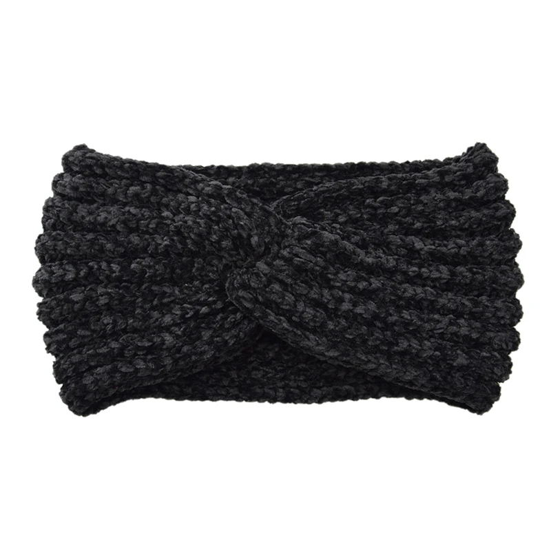 Новые тканые повязки на голову ручной работы с крестиком, простые вязанные вельветовые повязки на голову, женские теплые головные уборы с защитой от ушей