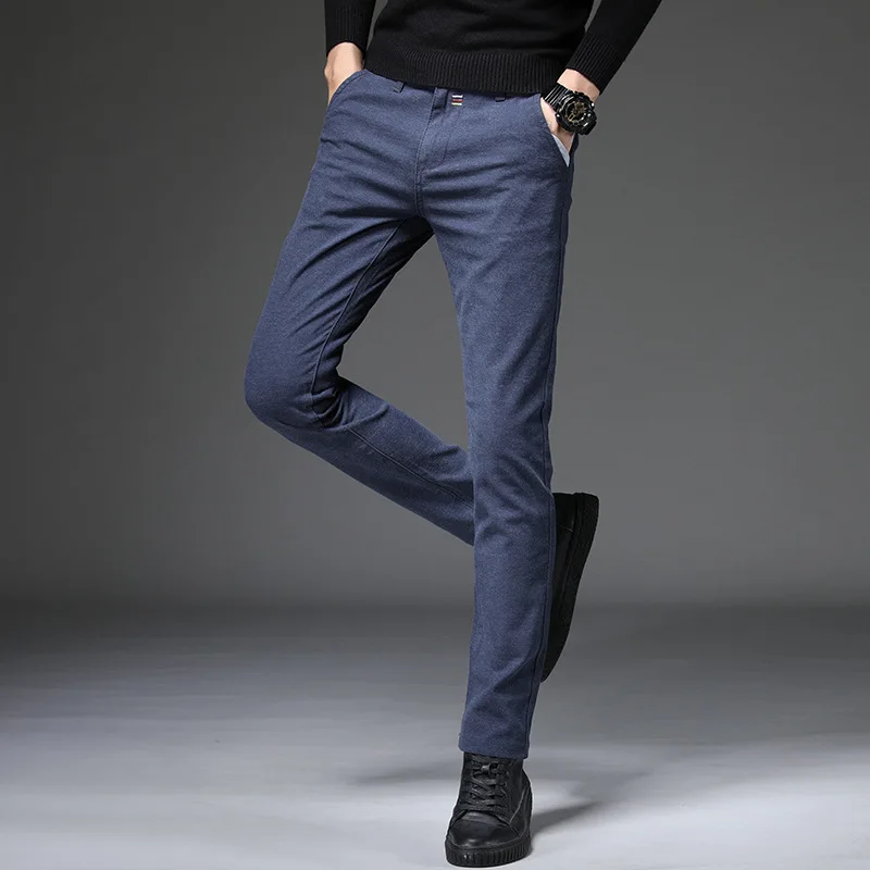 Брюки мужские повседневные 4 цвета хаки классические однотонные деловые модные