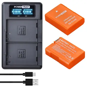 

EN-EL14 1530mAh EN-EL14a EN EL14 Battery + Charger for Nikon Coolpix P7000 P7100 P7700 P7800 D3100 D3200 DF, with Storage Box
