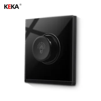 

KEKA Universal standard switch knob switch wall dimmer light switch AC 110-250V. 4-color Tempered glass panel