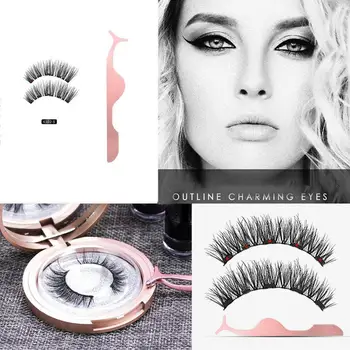 

Magnetic Eyelashes with eyeliner natural 3D Mink False of pair Liquid Eyeliner tweezers a Eyelashes Send M8W7