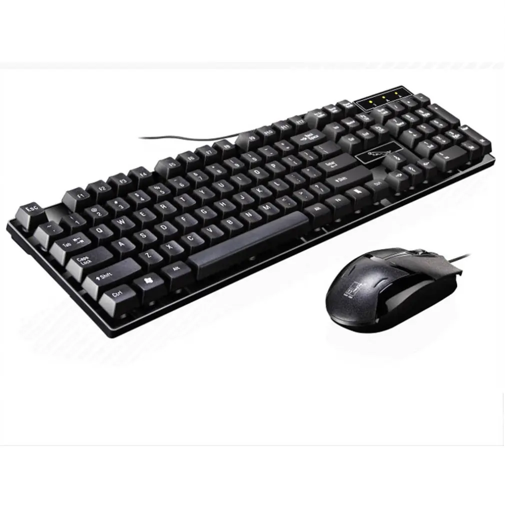 Q17 Office Computer Usb Wired Universal Keyboard And Mouse Installed Set Accessories |
