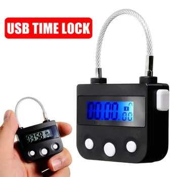 

Cardoria USB Rechargeable Time Switch Lock Multipurpose Time Lock Cabinet Padlock Candado De Tiempo Electronic Time Padlock