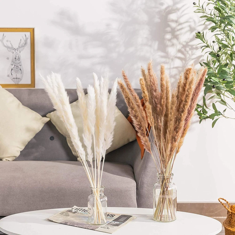 Dekoration 15Pcs Free Shipping Dried Pampas Grass Decor Wedding Flower Bunch Natural Plants for Home Christmas Decorations