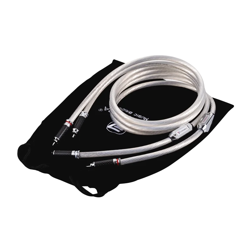 US $30.00 1pair AUDIOMECA High End Audio Signal Line Silver Plated RCA Connecting Line Audio Cables