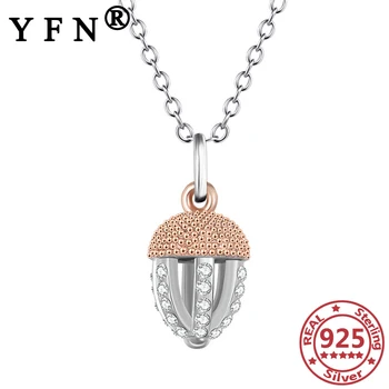 شراءYFN 925 فضة الصنوبر المخاريط قلادة قلادة المرأة مجوهرات تشيكوسلوفاكيا الفضة سلسلة 925 هدايا عيد الأم هدايا عيد الحب