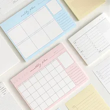 50 folhas/bloco semanal almofada planejador mensal rasgue a almofada de planejamento de mesa notas pegajosas bloco de notas auto-vara almofadas de memorando