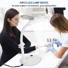 Настольный светодиодный светильник, Лупа 3X, увеличительная лампа, подводка для глаз, маникюрный светильник для тату, для маникюра, салонов по уходу за кожей, принадлежности для тату