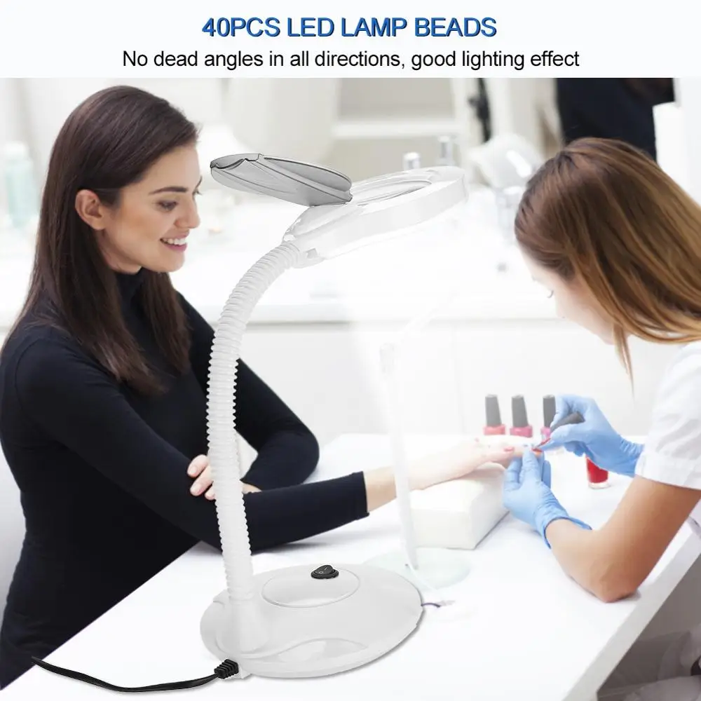 Настольная светодиодсветодиодный Лупа с холодсветильник увеличивающая 3X лампа