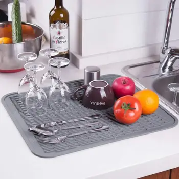 

1Pc 40*50cmDrying Mat Silicone Large Multifunctional Drain Pad Kitchen Drying Mats Dish Drying Pads