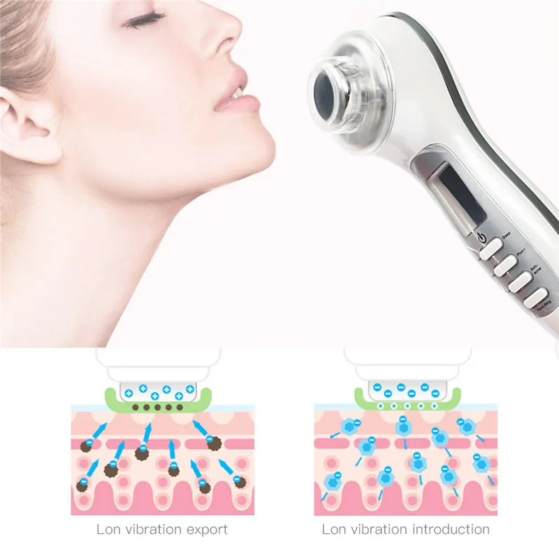 Ultrasonic Ion Facial Beauty Machine LED Photon Light Therapy Face Cleaner Wrinkle Removal Anti Agi