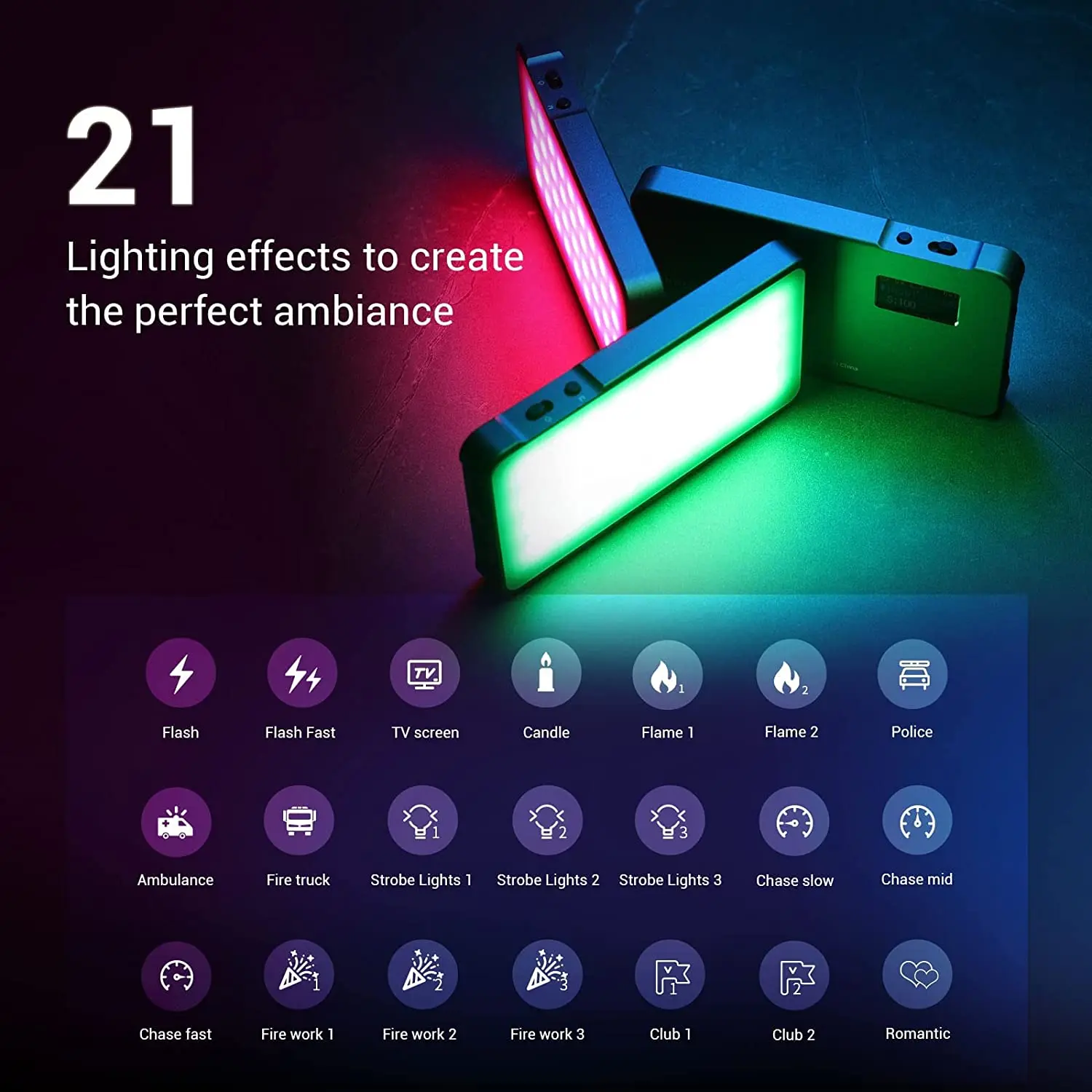 Portátil da Câmera Luz de Vídeo Luz de Preenchimento de Cor 96 + Iluminação Smallrig Conduzida Completa Cri Led Recarregável Dslr 3489 P96l Rgb Luz - Image 6