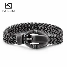 Панковские браслеты с пряжками для мужчин 23 см из нержавеющей стали матовые браслеты с цепочкой байкерские ювелирные аксессуары