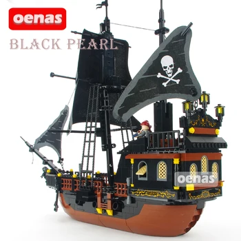 

MOC Caribbean Pirate Black Pearl Ghost Ship large Models Building Blocks kids Educational DIY toy boys Children Birthday gift