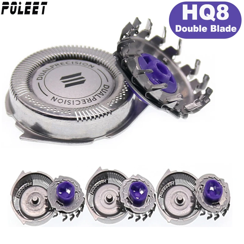 Сменная головка для бритвы Poleet с двойным лезвием HQ8 Philips Norelco лезвие PT870 AT750 AT890 HQ7760