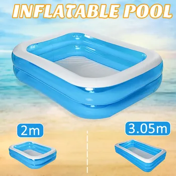 

Kids Inflatable Swimming Pool Adults Children's Pool Bathing Tub Home Use Outdoor Indoor Inflatable Square Swimming Pool