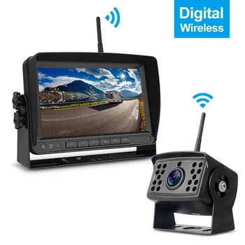 

Wireless Backup Camera IP68 Waterproof 170° Wide HD Backup Camera 7inch Car Monitor for Truck Trailer Camper Bus RV