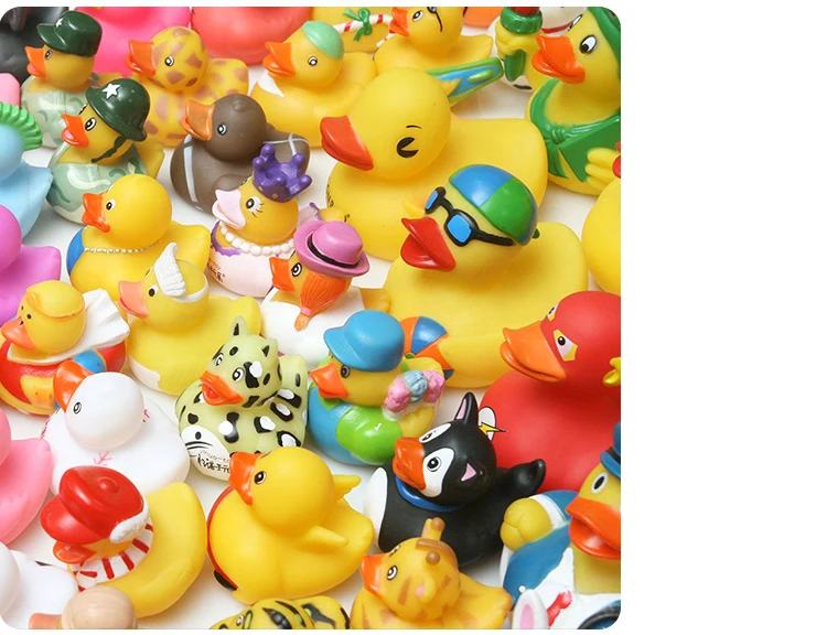 5PCS Randomly Baby shower Toys Cute Floating Rubber Duck 2Pcs 8-10CM Big Ducks+3Pcs 4-6CM Small Ducks Random Style Delivery