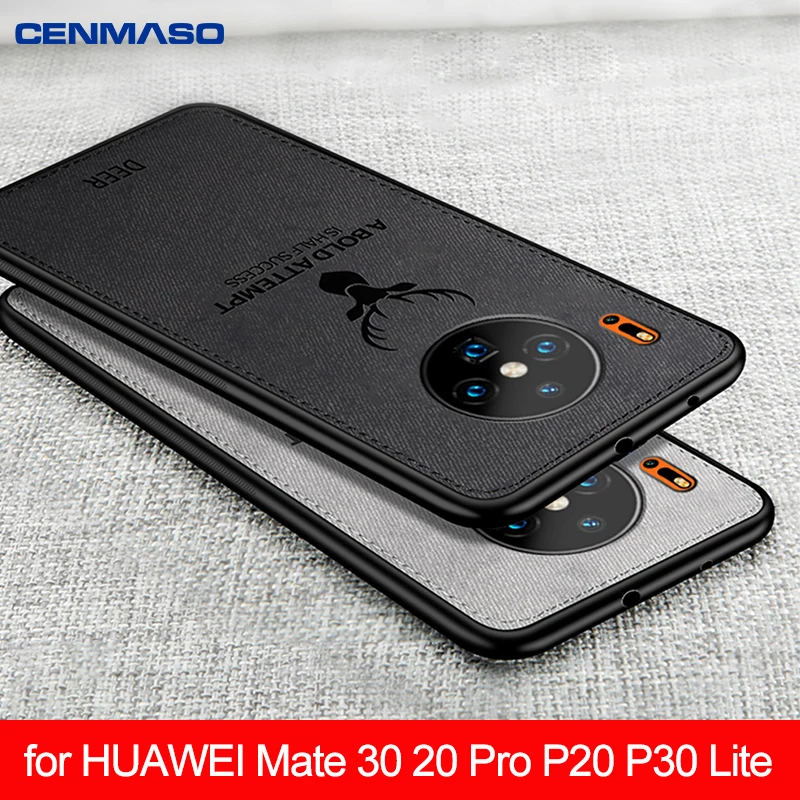 

For Huawei Mate 30 Pro Case Fashion Cloth Fabric Soft Edge Shockproof Back Cover for Huawei Mate 30 20 P20 P30 Pro Lite Case