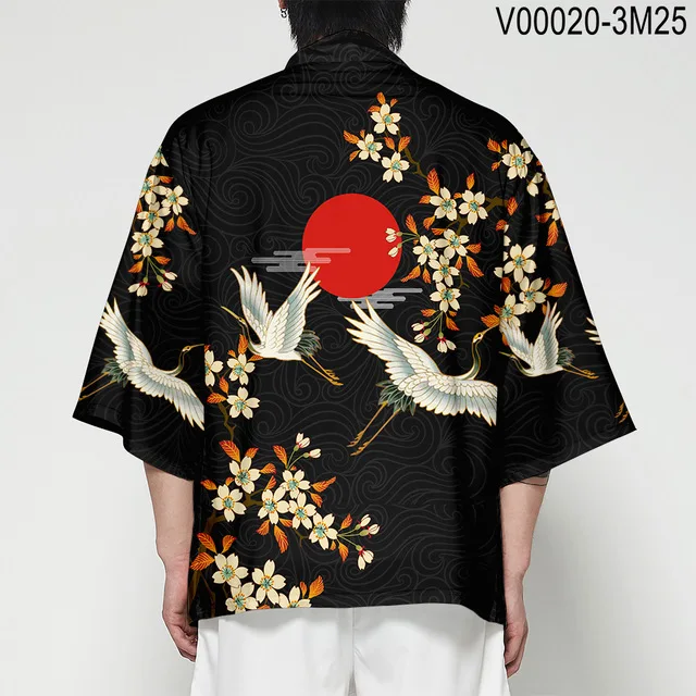 Японское кимоно Haori Yukata 3D печать Косплей женщин/мужчин мода лето Повседневная крутая короткий рукав - Цвет: hf-351