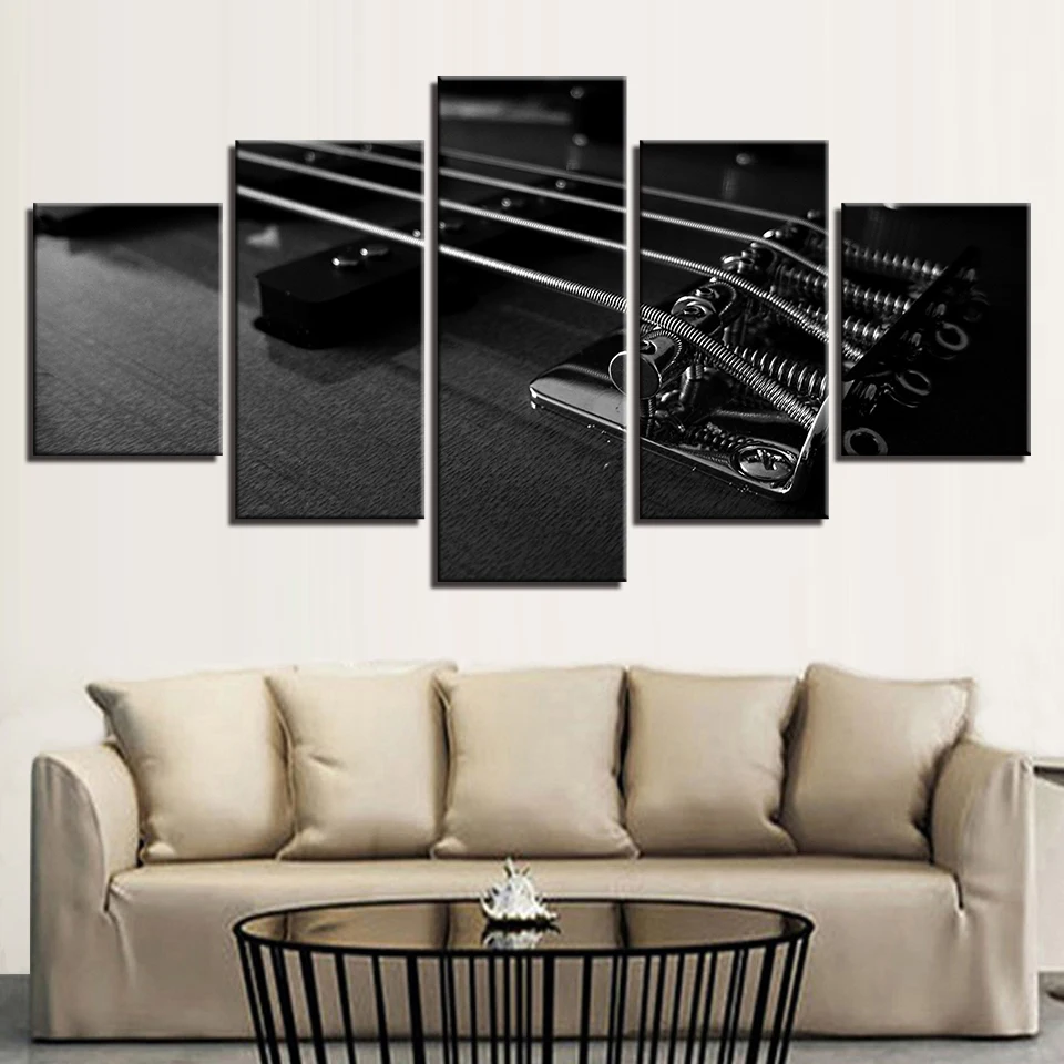 Холст HD принты картины гостиной стены искусства 5 шт. гитара Музыкальные инструменты комнаты картины Домашний Декор плакаты рамки