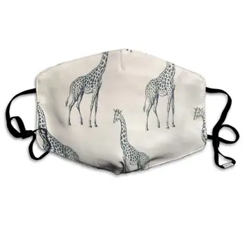

Face Masks Sketch Giraffe Earloop Mouth Masks - Adjustable Elastic Strap for Travel Skate, Anti Dustproof Face and Nose Cover,