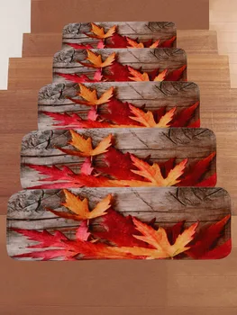 

1/5Pcs Maple leaf Stair Carpet Treads Stair Tread Mat For Skid-Resistant Doormat Carpet Mat 70x22cm for Halloween Thanksgiving