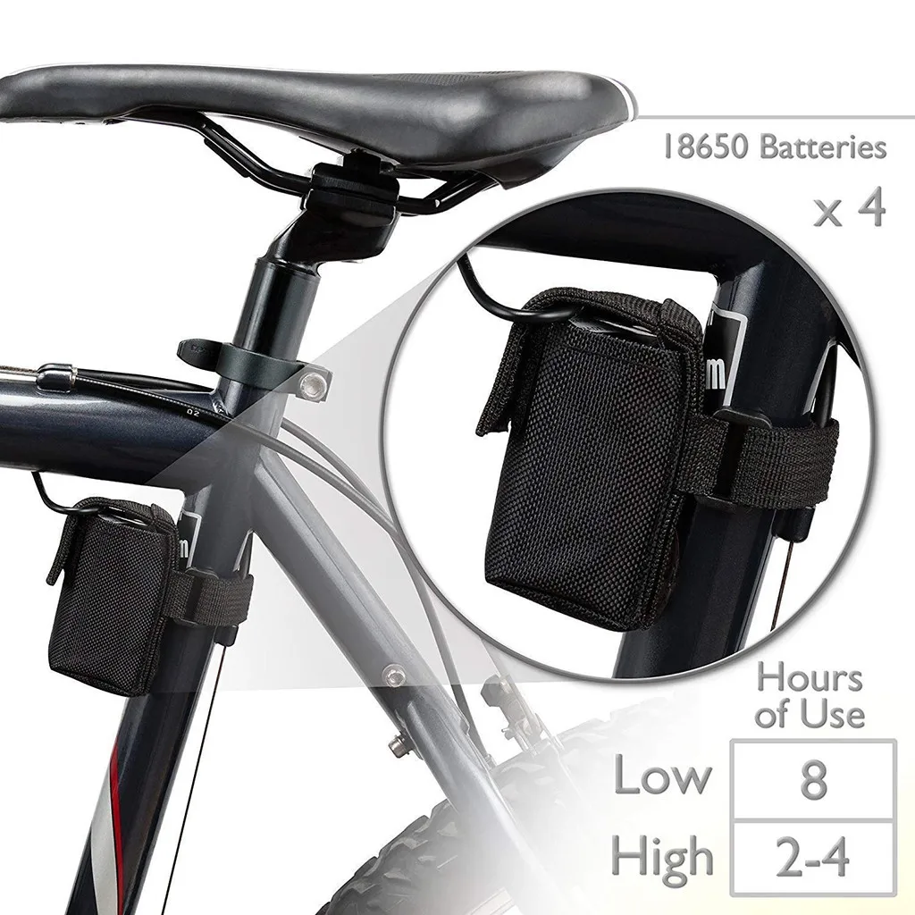 Excellent 4800 mAh bicycle light 8.4 volt bicycle light built-in battery USB charging aluminum bicycle light waterproof bicycle set 6