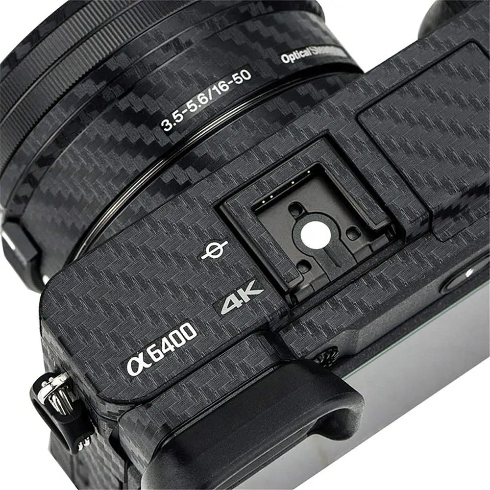 Корпус камеры и объектив из углеродного волокна пленка Комплект для Sony A6300 A6400 и 16-50 мм наклейки для объектива для украшения камеры s