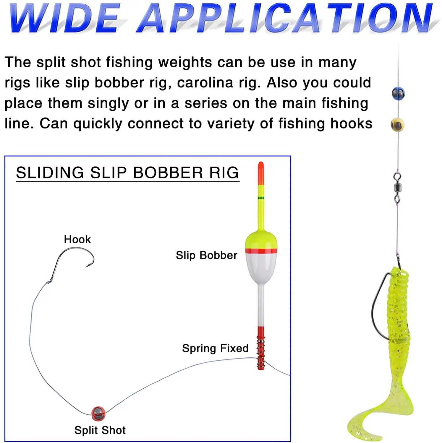 1 Bag Fishing Weights Sinkers 1B-8B Round Split Shot Sinker Bass