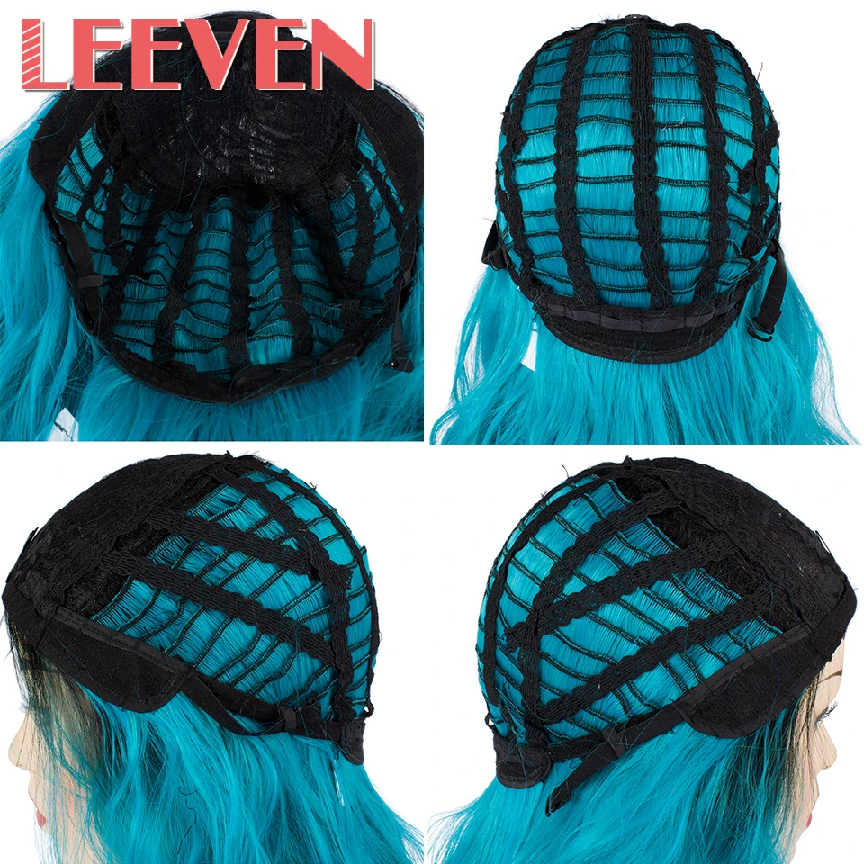 Leeven 12inch Synthetic Short Natural Wave Wigs for Womens Black Brown Blonde Pink Hair Wigs Female Heat Resistant Fiber Hair