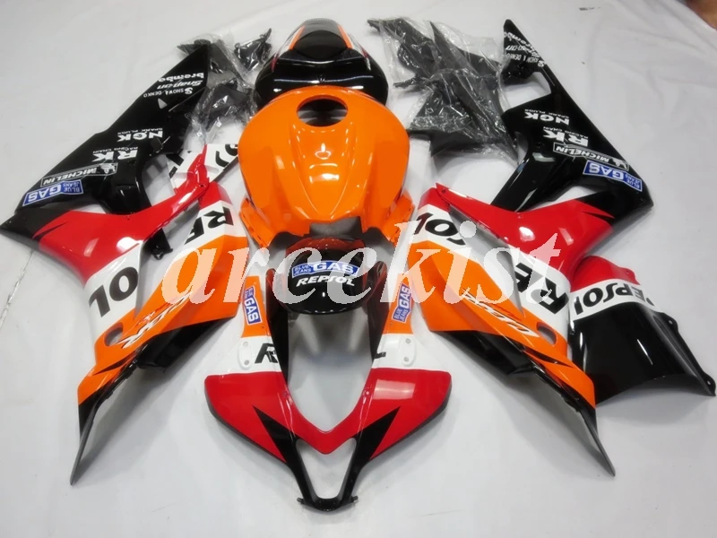

4Gifts New ABS Plastic Injection Mold Full Fairings Kit fit for HONDA CBR600RR F5 2007 2008 07 08 body set Custom orange red