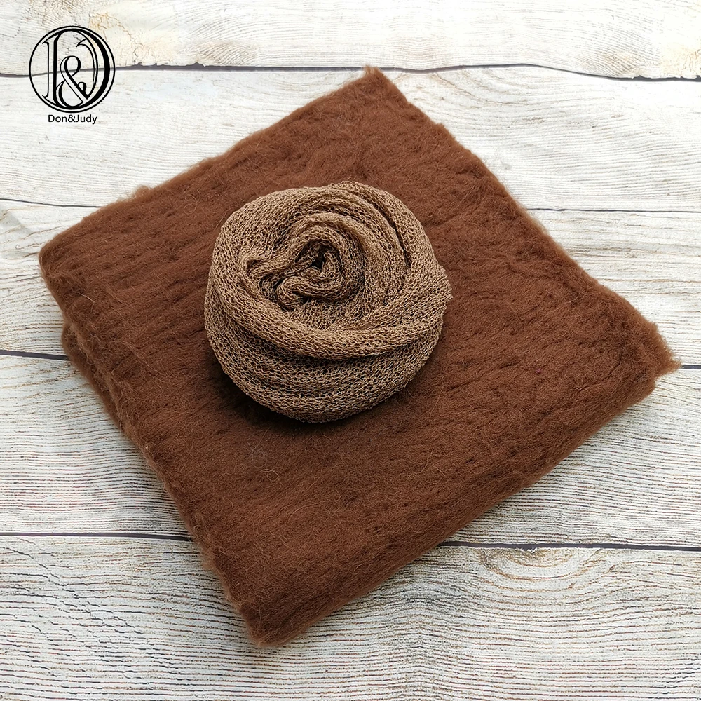 

Don&Judy 2pcs/set Newborn Photography Props 50x50cm Blanket + 140x30cm Wrap Baby Photography Props Baby Photo Shoot Accessories