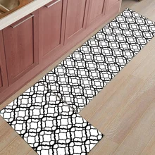 Moroccan White Pattern 2 Piece Mat For Kitchen Doormats For Entrance Way Dirt Debris Mud Trapper Accessory Sets Floor Carpets
